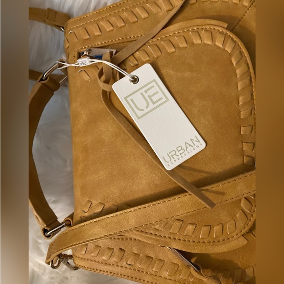 URBAN EXPRESSIONS Khloe Crossbody/Satchel in color Mustard - Picture 9 of 12